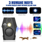 Superior Squirrel Repeller, Ultrasonic Squirrel Mouse Repellent Plug in, Electronic Rat Repeller, Repel Rodents, Mice, Rats, Squirrels, Black