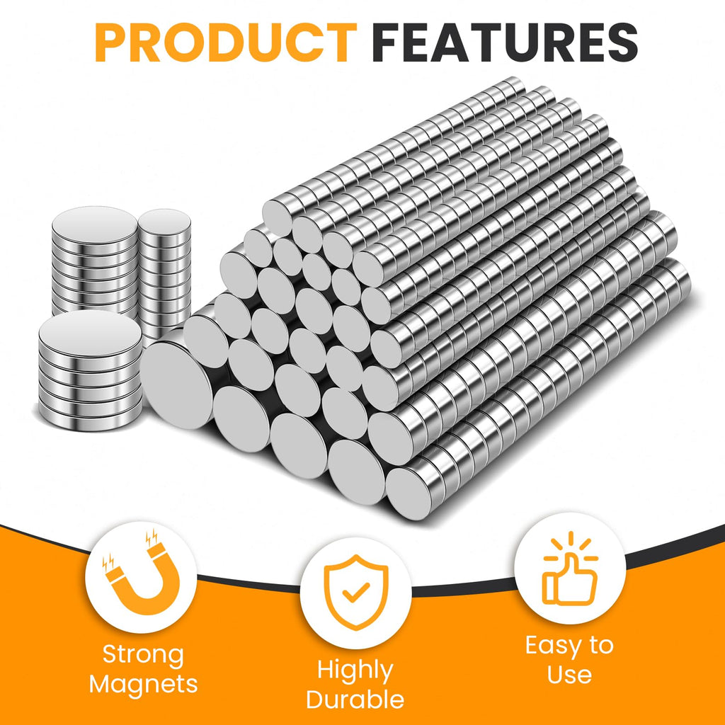 TRYMAG 645Pcs Small Magnets, 7 Different Sizes Tiny Mini Magents, Multi-Use for Fridge, DIY, Office, Hobbies, Crafts and Science