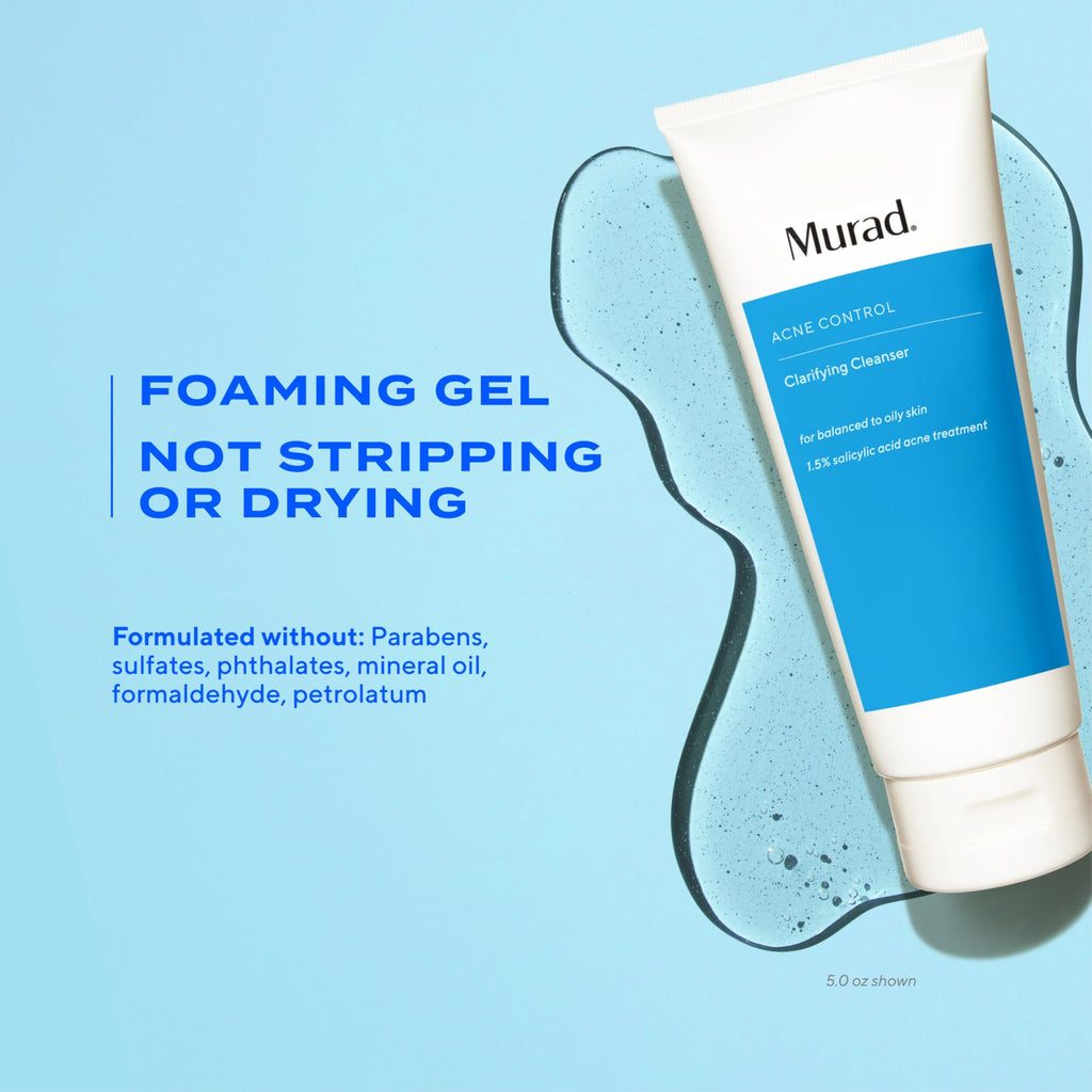 Murad Acne Control Clarifying Cleanser – Salicylic Acid & Green Tea Formula for Acne, Deep Pore Cleansing, Oil Control & Breakout Prevention for Clear, Balanced, Healthy-Looking Skin 16.9 Fl Oz