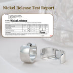 Limerencia Implant Grade Titanium Chunky Wide Huggie Hoop Earrings,Silver