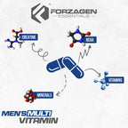 Forzagen Essentials Men's Multivitamin with Creatine and BCAA, Complete Vitamin and Mineral Complex, 60 Tablets