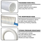 1 1/2 "-12 Ft Pool Filter Pump Connection Hose Premium Kink Free PVC Swimming Replacement Tube for Above Ground Pools, Includes 2 Hose Clamps and Can Be Cut as Needed