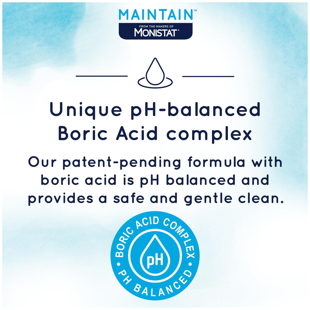 Monistat Boric Acid Feminine Wash, Fragrance-Free Intimate Wash for Women with Gentle pH-Balanced Formula, 10 Fl Oz (Pack of 2)