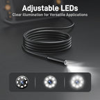 Teslong Endoscope Borescope with Light, Snake Inspection Camera for Automotive Engine, Waterproof Fiber Optic Camera for Mechanics - Ideal for Wall, Vent, Wire Video Scope (16.5FT)