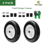 Parts Camp 14.5" Flat Free Wheelbarrow Tire 3.50-8 Wheelbarrow Tires 2 Pack