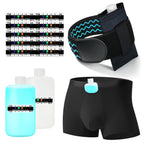 Urine Test Complete Kit - 2 Urine Empty Bottles of 3.5 oz Each, 1 Hi-Stretch Hidden Leg Strap, 10 Temperature Test Strips and 1 Storage Pouch, 1 Lining Pocket Boxer Brief for Travel Testing (L)