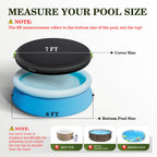 UIRWAY 8FT Round Pool Cover, Inflatable Pool Covers for Above Ground Pools with Elastic Cord - Snug Fit & Easy Set, Outdoor Swimming Pool Cover with 2 Reflective Strip Handles, Black