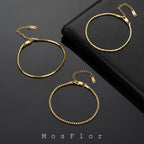 Gold Chain Bracelet for Women Men Trendy - 14K Gold Plated Bracelet Dainty Gold Snake Link Bracelet Stack Simple Jewelry Chain Set Adjustable Bracelet Accessories for Dad Husband 3 Pcs
