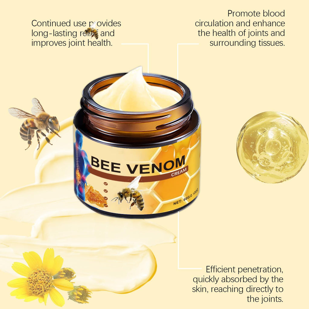 OSFRIAGE Bee Venom Joint Gel, Professional Bee Venom Ointment,Bee Venom Cream,Bee Venom Joint and Bone Cream for Back, Knee, Hands, Neck, Feet -60g (2PCS)