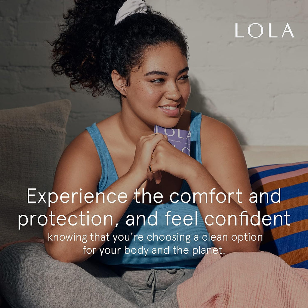 LOLA Ultra-Thin Cotton Panty Liners for Women - Hypoallergenic Panty Liners & Daily Light Pads - Unscented Organic Pads for Women - Pack of 56, 6.5 in