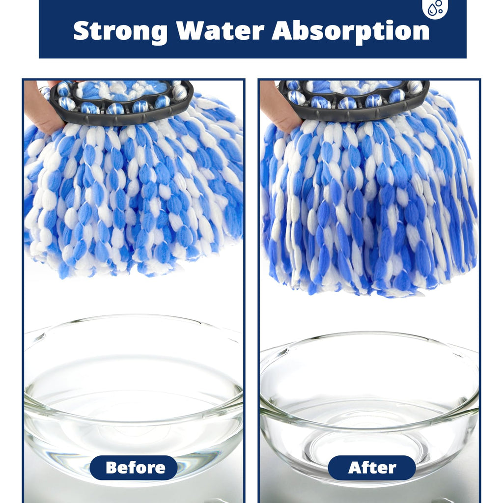 6 Pack Mop Replace Head, Mop Head Replacement, Microfiber, Machine Washable, Easy to Replace and Deep Cleaning, 313