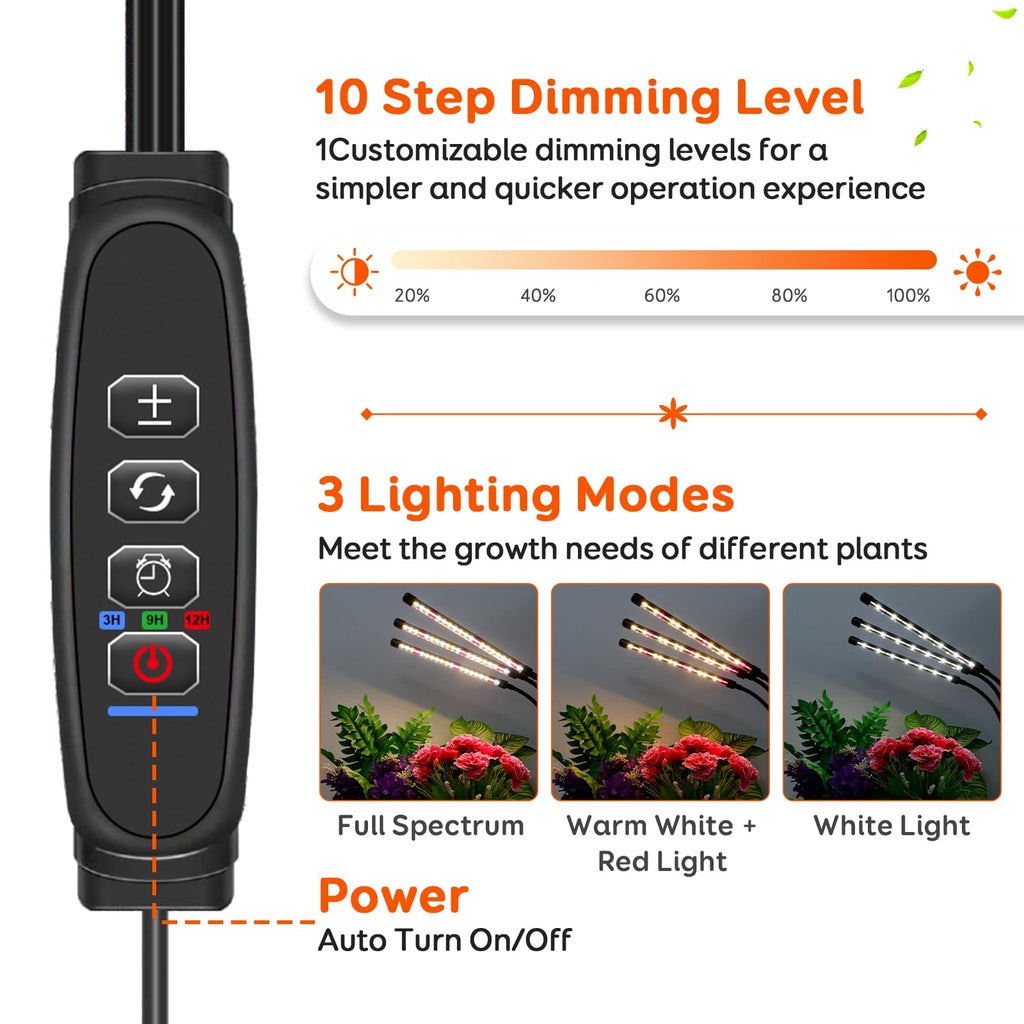 GROWSTAR Plant Lights for Indoor Growing,Grow Lights for Seed Starting