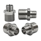 ENCMY 1/2 to 3/8 Water Line Adapter, Brass Compression reducer faucet fitting, 3/8 Male to 1/2 Male Water Hose Adapter for RV Kitchen, Pipe Connector with Teflon Tape and Filter gasket (4-Pack)