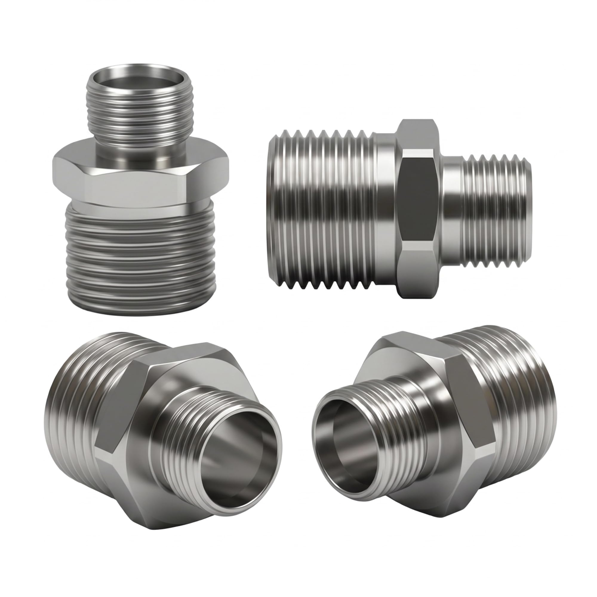 ENCMY 1/2 to 3/8 Water Line Adapter, Brass Compression reducer faucet fitting, 3/8 Male to 1/2 Male Water Hose Adapter for RV Kitchen, Pipe Connector with Teflon Tape and Filter gasket (4-Pack)