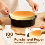 tutikuki 9 Inch Cake Pan Set of 2 - Nonstick Carbon Steel Round Cake Baking Pans with Parchment Paper, Dishwasher Safe, Durable for Large Layer Cakes, Birthday & Christmas Baking