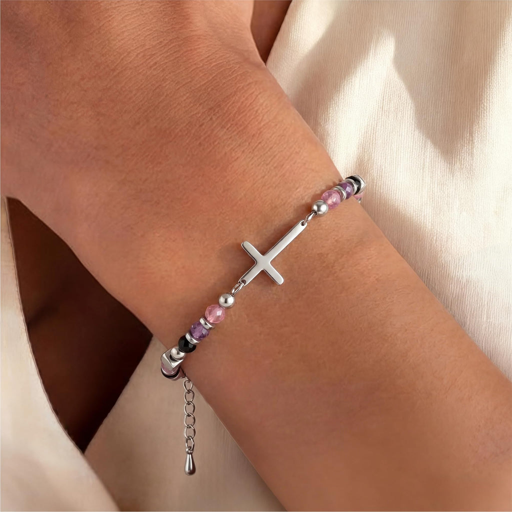 Friend Birthday Gifts for Women, Adjustable Spiritual Cross Bracelet