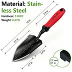 LRLXE Heavy Duty Stainless Steel Garden Trowel, Non Slip Rubber Hand Shovel
