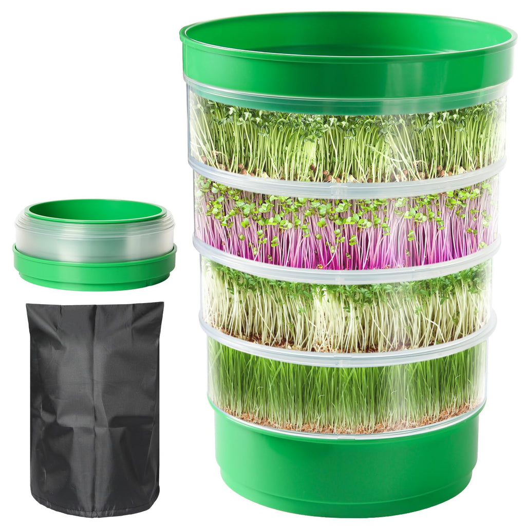 AOMGD 4-Tier Microgreens Growing Seed Sprouting Tray