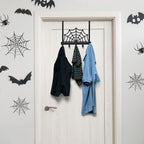 Reallnaive Cobweb Over The Door Hooks Christmas Gothic Bathroom Decor Creepy Hanger Wall Mount Rack Holder for Towel, Hat, Coat, Cloth, Keychain, Bag, Home Organizer