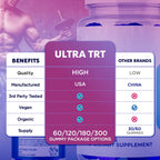 Ultra TRT Gummies for Men, Official Ultra TRT Male Gummys with All Natural Ingredients, Advanced UltraTRT Maximum Strength Men's Supplement, Active Lifestyle Support with Premium Vitamins (60 Gummies)