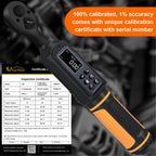 Uharbour Digital Torque Wrench 3/8" Drive, 0.66-44.29Ft.lbs/0.9-60Nm Range, Electric Torque Wrench with Dual Direction Ratchet, ±1% Accuracy with Vibration, Buzzer and LED Alert