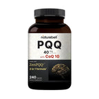NatureBell PQQ with CoQ10-240 Capsules - 40mg Active PQQ with 10mg Coenzyme Q10 - Cellular Energy & Cognitive Function Support - Antioxidant Nutrients for Heart & Brain Health*