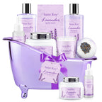 Lavender Bath and Body Gift Basket, Facial Skin Care Set, Spa Kit for Women, Self-Care Relaxation Set, Pamper Kit Self-Care Set, Birthday, Christmas, bath sets for women gift, Mother Day, Anniversary