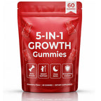 BERSEG 5-in-1 Growth Gummies, Supports Natural Height & Bone Development with Essential Amino Acids & D3, K2, Delicious Strawberry Flavor, 60-Count
