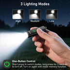 Blukar 2 Pack Rechargeable EDC Flashlight, 360L Mini Keychain Flash Light with 3 Lighting Modes, Memory Function, Waterproof, Compact and Portable Pocket Light for Everyday Carry, Emergency, Camping