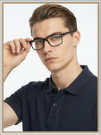 LianSan Progressive Multifocus Reading Glasses for Men,No-Line Blue Light Blocking Multifocal Computer Readers Anti Eyestrain(2 Colors/Progressive Top is not Zero,2.0x)