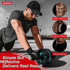 VINSGUIR Ab Roller Wheel, Abs & Core Workout Equipment for Home Gym with Knee Pad Accessories, Abdominal Wheel for Full-body Strength Training (Lake Blue and Blak)
