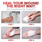 HEALQU Island Dressing - 6"x6", 30 Count - Bordered Gauze Sterile Individually Wrapped Gauze Pads, Water-Resistant, Non-Woven Backing - Soft and Breathable Wound Dressing for First Aid and Medical