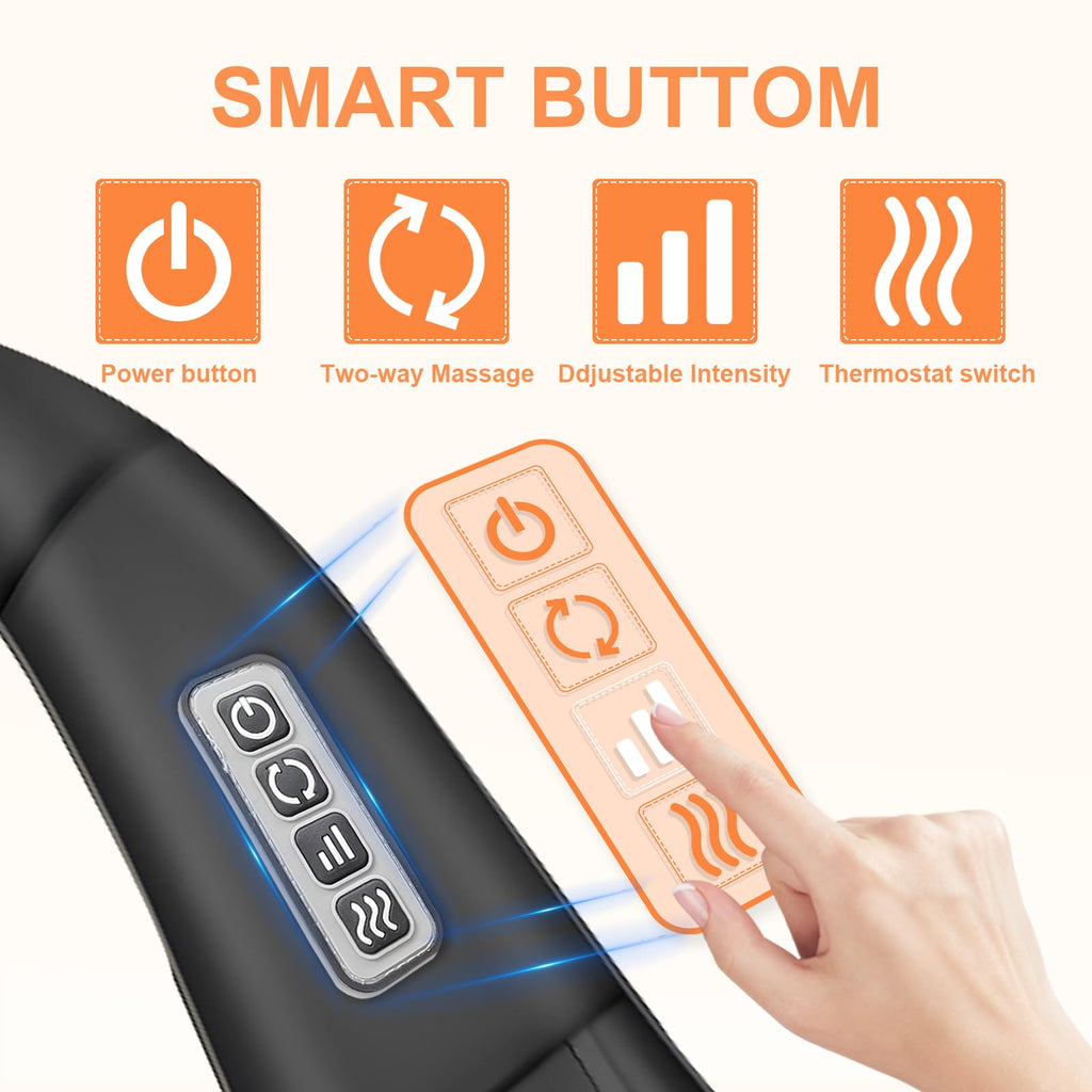 White Elephant Gifts for Adults,Neck Massager,Christmas Gifts for Women Men - Shiatsu Back and Neck Massager,Shoulder Massager Deep Tissue with Heat,Electric 4D Massage Pillow(NOT Cordless)
