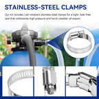 Pool Hoses for Above Ground Pools 1.5" Diameter x 59" Long, 2 Pack 1.5 Inch Above Ground Pool Hose Replacement Compatible with Intex Coleman Surface Skimmer, Filter Pump Hose, with 4 Metal Clamps