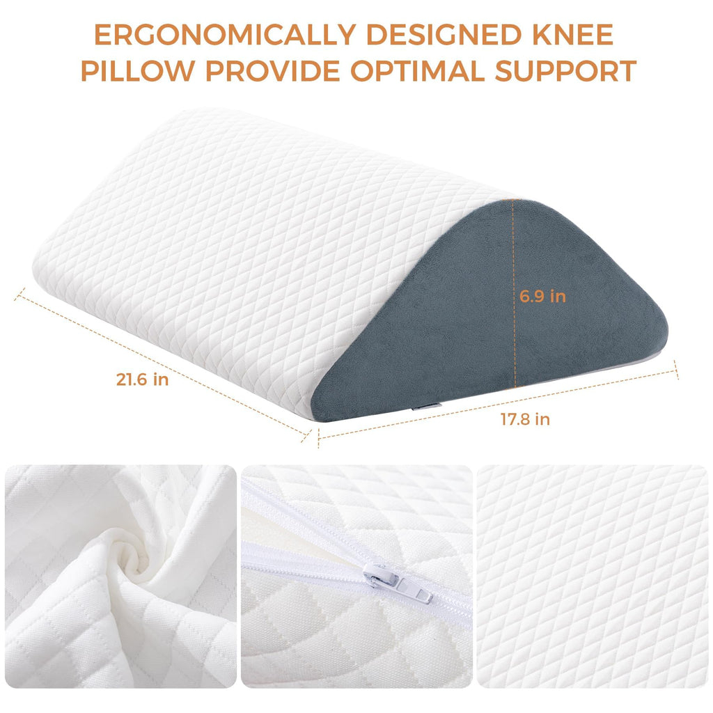 Knee Wedge Pillow for Post-Surgery Recovery-Leg Elevation Support for Sleep Position, Alleviating Lower Back & Hip Pain Enhancing Circulation in Ankles Legs Triangle Pillow with Removable Cover