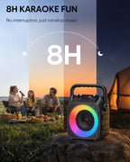 CYY Karaoke Machine, Portable Bluetooth Speaker with 2 Wireless Microphones