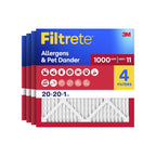 Filtrete 20x20x1 Air Filter, MERV 11, MPR 1000, 4 HVAC Filters