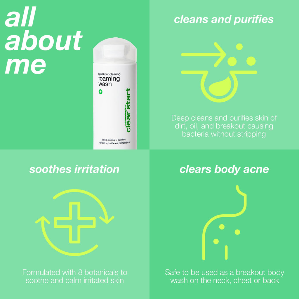 Dermalogica Clear Start Breakout Clearing Foaming Wash - Acne Face Wash with Salicylic Acid & Tea Tree Oil - 10 fl oz