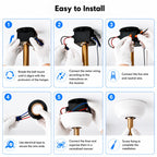 uaelua Universal Ceiling Fan Remote Control Kit Replacement, 6-Speed & Timing, Remote Replacement for 24V DC Ceiling Fan Light