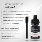THICK FIBER Root Touch Up Powder - Water & Sweat Resistant Hair Loss Concealer Set for Thinning Hair Women, Includes Brush (Black)