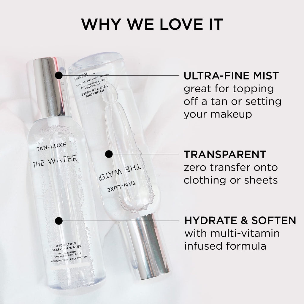 TAN-LUXE The Water Mini - Hydrating Self-Tan Water, 100ml - Cruelty & Toxin Free - Light/Medium
