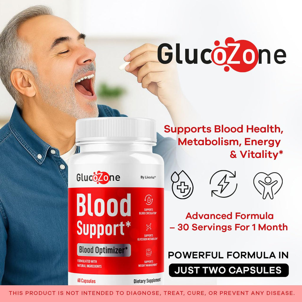(2 Pack) GlucoZone Blood Support - GlucoZone Capsules Support Optimizer Supplement All Natural Advanced Formula, Pills Premium Vitamins for Health & Wellness, 120 Capsules for 2 Months
