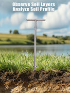 Soil Probe 36 Inches, Soil Sample Probe Stainless Steel, Soil Sampler Probes Rod for Soil Sampling, Soil Test Kit for Gardening