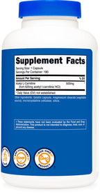 Nutricost Acetyl L-Carnitine (ALCAR) 500mg, 180 Capsules, 180 Servings - Non-GMO and Gluten Free, 1 Capsule per Serving