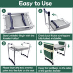 Toptoo Garden Kneeler and Seat with 11.5" Wide Pad, Foldable Garden Stool with 2 Tool Bags, Heavy Duty Garden Kneeler for Gardening, Women, Horticulturist