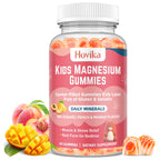 Magnesium Glycinate Gummies for Kids: Calm Magnesium Supplement for Kids & Adults with Zinc Citrate, GABA, Chamomile, Vitamin B6 & C - Sleep, Relaxation & Focus, Juicy Peach & Mango Flavor 60 Count