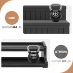 WTFGO Plastic Hot Tub Steps with Storage, Spa Steps Outdoor Stairs, 36.6 Inches Long - Non-Slip All Weather Top & Feet, 32 Gallon Capacity, Waterproof for Porch/RV/Deck, Sturdy Plastic Frame, Black
