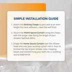 Home Sauna - Removable Sauna Steam Curtain | for Steam Bath Detox & Spa Relaxation | Turn Your Existing Shower into a Personal Steam Sauna | Fits with Existing Shower Curtain Liner