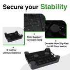 COOL-ANGLE Adjustable Step Stool for High Beds & SUV - Non-Slip Mobility Platform for Seniors, 650lbs Capacity, 3 Heights (3.4"-5"), Wide Safety Base for Car & Bath, 16.5"x12.6", Gray