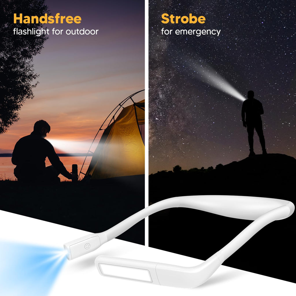 EastPin Neck Light, Rechargeable Book Light for Reading, Bright Dual Lamps
